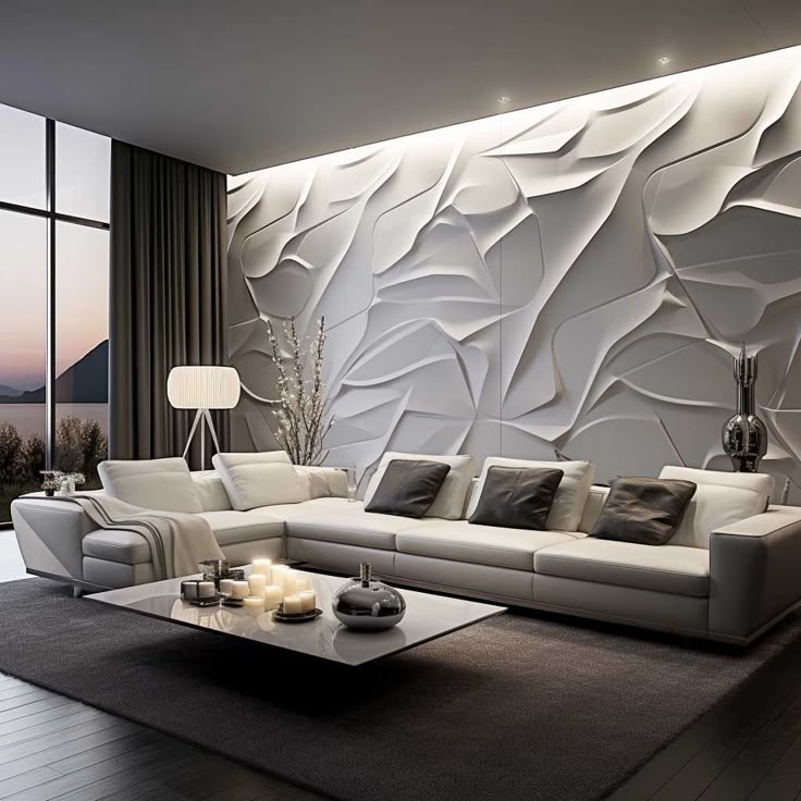 White Corian Wall Panel